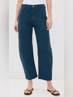 Velvet By Graham & Spencer Sz 4 Brylie Twill Blue Barrel Leg Pant